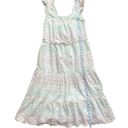 Draper James  RSVP Rainbow Embroidered Flutter Sleeve Sun Dress XS White Photo 4