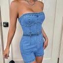 SheIn Belted Denim Romper Photo 2