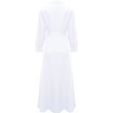 NEW Long Sleeve Maxi Dress Button Down Up Shirt Dress Pockets M NO BELT White Size M Photo 5