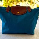 Longchamp  teal “Le Pilage” canvas tote bag serial number 1133332 Photo 0