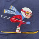 Love moschino NWT  Sequin Ski Girl T-Shirt Top Navy Size 8 Photo 4