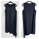 DKNY NWT  Women Sleeveless Crew Neck Handkerchief Hem Shift MIDI Dress Blue Small Photo 2