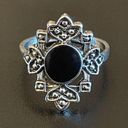 Onyx Vintage black  silver plated woman ring size 6.5 Photo 0