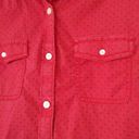 L.L.Bean  Red & Black Polka Dot Button Up Shirt Photo 2