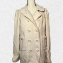 Juicy Couture Wool Blend Double Breasted Pea
Coat Jacket in Cream Size Large Photo 0