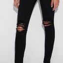 EXPRESS Black High Waist Ripped Stretch Jean Photo 1