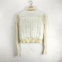 BCBGMAXAZRIA BCBG Cream Quilted Bomber Jacket size M knit arms snap buttons Photo 2