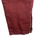 ZARA  Basics Ankle Zip Skinny Jeans 10 Maroon Red Jeggings Pockets Mid Rise Photo 2