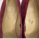 Eileen Fisher Round Toe Slip On Burgundy Suede Wedge Shoes Size 5.5 Photo 6