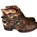 FREEBIRD by Steven Freebird Belfast Leather Leopard Calf Hair Booties Women’s Size 8 Photo 0