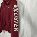 Hollister  Women’s Sweatshirt Maroon with LOGO Hoodie Long Sleeves Sz XS Photo 2