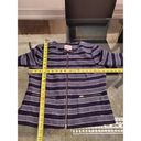 The Loft  Women's Blue Striped Cotton Long Sleeve Full Zip Front Casual Jacket Size 6 Photo 10