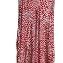 Rachel Zoe Women's  Red White Hearts Satin Pull On Long Maxi Skirt - Size Small S Photo 0