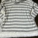 Lou & grey  Black and White Stripe Cowl Neck Sweater Photo 5