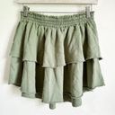 Aerie  Sage Green tiered Ruffle Cotton Boho Mini Skirt sz Medium Photo 3