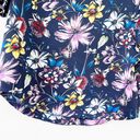 Highline Navy Blue Floral Short Sleeve Blouse Photo 3