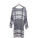 Rails  Adelinel Dress Sapphire Jacquard Navy White Tassle Long Sleeve Size M Photo 5