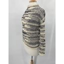 Garnet Hill  Artemis Sweater Organic Cotton Pullover Mockneck Knit Cream Black XS Photo 3