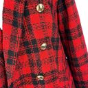 Charter Club  SZ 10 Blazer Jacket Plaid 1-Button Long Sleeve Lined Collared Red Photo 1