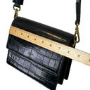 JW Pei  Mini Flap Croc Crossbody Black Bag Vegan Leather Purse Womens Photo 11