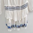 Surf Gypsy  Embroidered Tunic Swim Cover-Up Dress SMALL White Blue V-neck NEW Photo 7