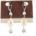 ma*rs New  and Valentine Vintage Sterling Silver Pearl Rose Crystal Dangle Earring Photo 5