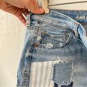 American Eagle  Denim Quilt Patchwork High Waisted Mom Shorts Size 8 Photo 7