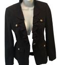 White House | Black Market WHBM Tailored Ruffle Neck One Button Stretch Blazer Pockets Gold Buttons… Photo 0