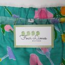 Vintage Vibrant Retro Floral Maxi Skirt Large Granny Pastel Easter Green Photo 4