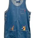 Disney Vintage Winnie the Pooh & Tigger Embroidered Denim Jumper Apron Dress Size Large Photo 0