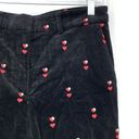 frame denim Frame Pant Women's Size 2 Perfect Heart-Embroidered Velvet Trouser Cropped Black Photo 4