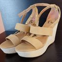 Report high heels wedge sandals slippers adjustable straps soft comfortable Tan Size 5.5 Photo 4