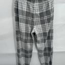 Aerie  Pj Pant Women Medium Grey White Fleece NEW Loungewear Plaid Pajama Jogger Photo 1