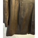 Anne Klein  Women's Mid-length Leather Jacket Chocolate Brown Size XL Sleek Photo 2