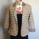 Willow & Clay Beige Gray Black Striped Blazer Thick Jacket Photo 1