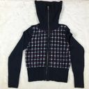 Tommy Hilfiger Plaid Soft & Fuzzy Funnel Neck Zip Front Sweater NEW Size XS Photo 6