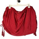 Cacique  Swim Ruched Side Skirted Bikini Bottom Maroon Red Size 28 New Photo 1