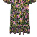 Donna Morgan Multi Color Mini Flowy Floral Dress Size 6 V-Neckline Puff Sleeves Photo 2