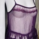 Free People intimately  purple sheer lingerie top sleep shirt lace sheer small Photo 2