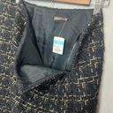 J. McLaughlin  Black Gold Tweed Elm Pencil Skirt Office Wear Size 14 Wool Mohair Photo 2