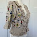 ZARA  Special Edition Embroidered Floral Cropped Knit Sweater Cardigan Photo 2