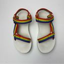 Teva  RAINBOW‎ PRIDE WHITE MIDFORM PLATFORM UNIVERSAL STRAPPY SANDAL SIZE 7 WOMEN Photo 2