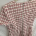 Bebop : Pink/white short sleeve, midi tweed inspired dress- size Medium Photo 9