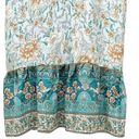 Cupshe NWT  Ruffle Hem Blue Floral Print Boho Slip Dress Swim Cover Sz Medium NEW Photo 7