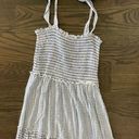 Bebop Blue and White Gingham Maxi Dress Tiered Smocked Bust Shoulder Tie Strap Photo 3