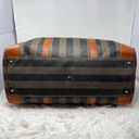 Fendi Vintage  Huge Pequin Stripe & Cognac Leather Duffel/Weekender Bag Photo 5