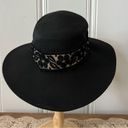 Anthropologie NWT  ASN Black Wide-Trimmed Boater Hat One Size Photo 2