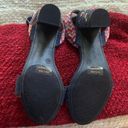 indigo. Strappy denim heeled sandals size 9 Photo 4