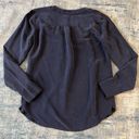 J.Crew  Dark Blue V Neck Long Sleeve Crepe Blouse Size 0 Photo 3