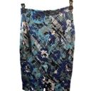 Troubadour Women's Blue Floral Wool Blend Pencil Skirt Size S Knee Length Photo 4